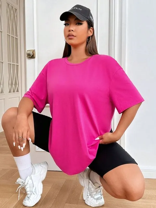 Pack_of_2_Pink_Cotton_Blend_Solid_T-Shirt_For_Couple