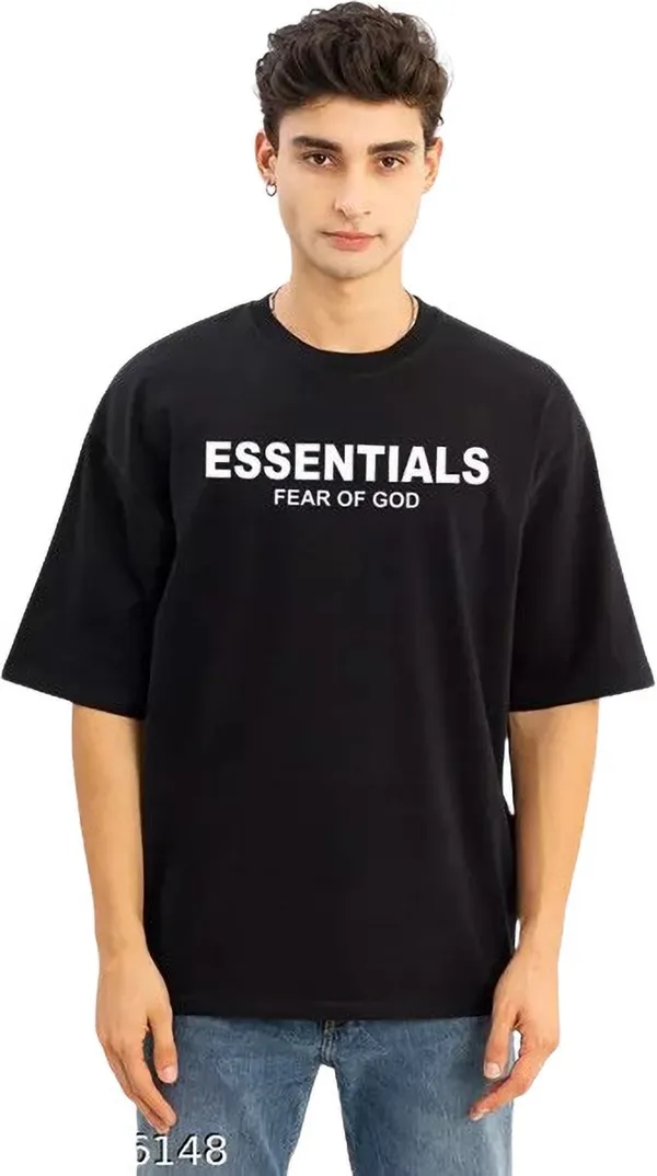 Pack_of_2_Black_&_Grey_Cotton_Blend_Solid_T-Shirt_For_Couple