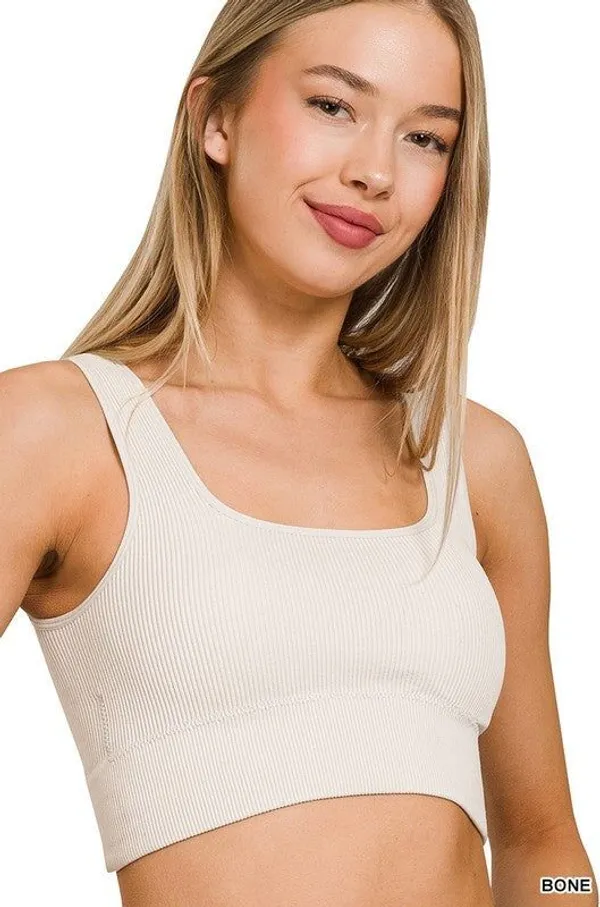 White_Lycra_Blend_Solid_Crop_Top_For_Women