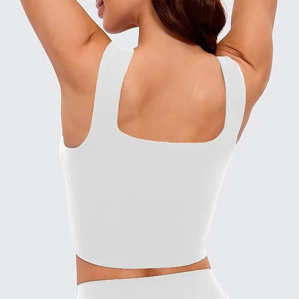 White_Lycra_Blend_Solid_Crop_Top_For_Women