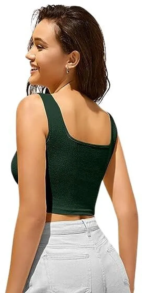 Dark_Green_Lycra_Blend_Solid_Tank_Top_For_Women