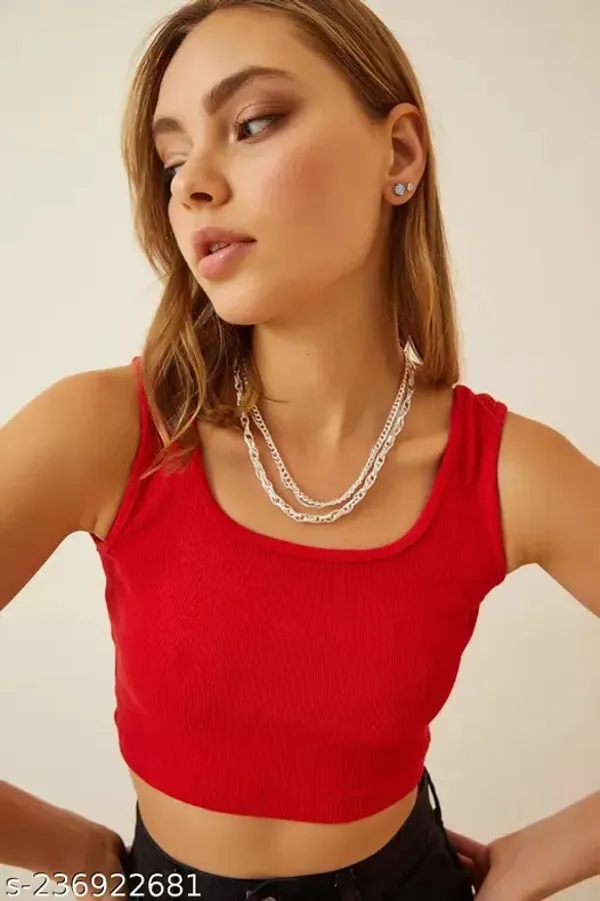 Red_Lycra_Blend_Solid_Tank_Top_For_Women