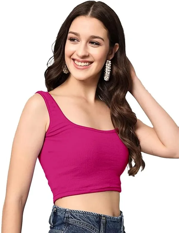 Pink_Lycra_Blend_Solid_Tank_Top_For_Women