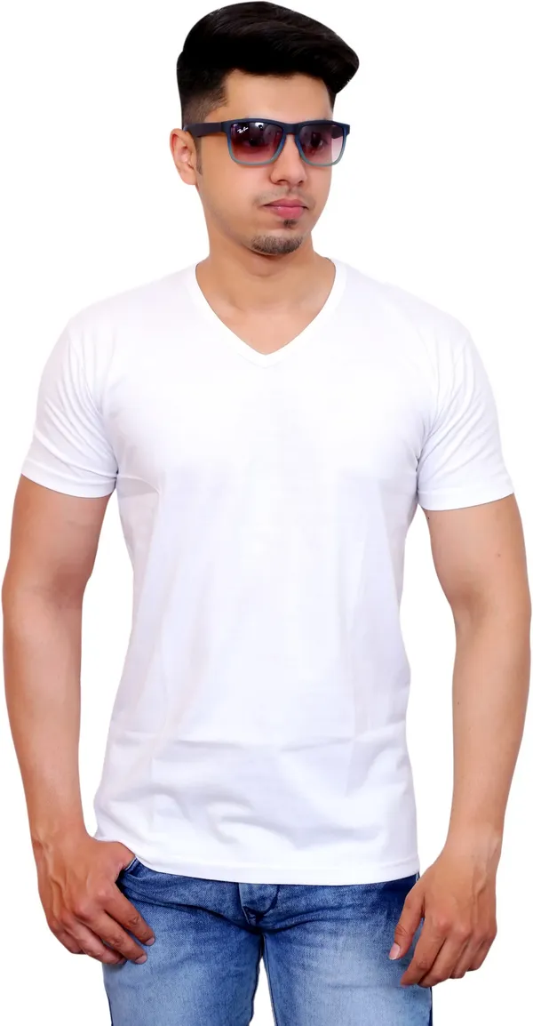 Pack_of_2_Maroon_&_White_Cotton_Blend_Solid_T-Shirt_For_Men