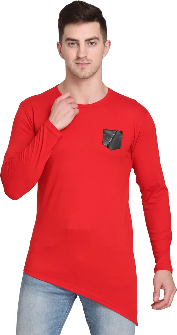 Pack_of_2_Red_&_White_Cotton_Blend_Solid_T-Shirt_For_Men