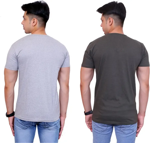 Pack_of_2_Grey_Cotton_Blend_Solid_T-Shirt_For_Men
