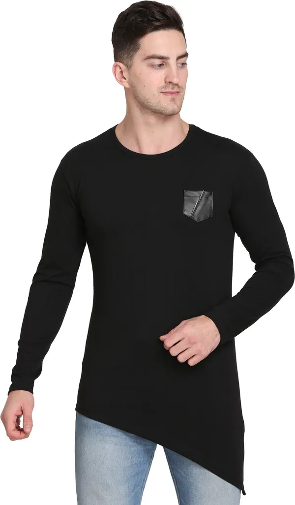 Pack_of_2_Grey_&_Black_Cotton_Blend_Solid_T-Shirt_For_Men