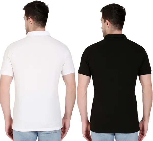 Pack_of_2_Black_&_White_Cotton_Blend_Solid_T-Shirt_For_Men