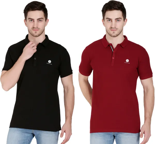 Pack_of_2_Black_&_White_Cotton_Blend_Solid_T-Shirt_For_Men