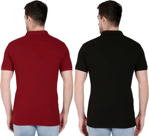 Pack_of_2_Black_&_White_Cotton_Blend_Solid_T-Shirt_For_Men