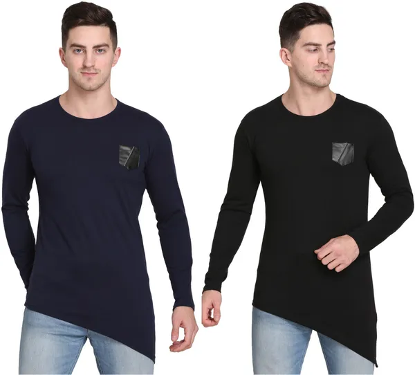Pack_of_2_Black_&_Navy_Blue_Cotton_Blend_Solid_T-Shirt_For_Men