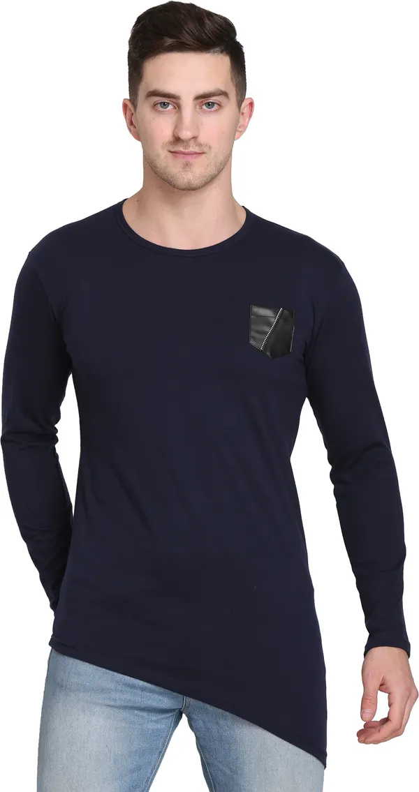 Pack_of_2_White_&_Dark_Blue_Cotton_Blend_Solid_T-Shirt_For_Men
