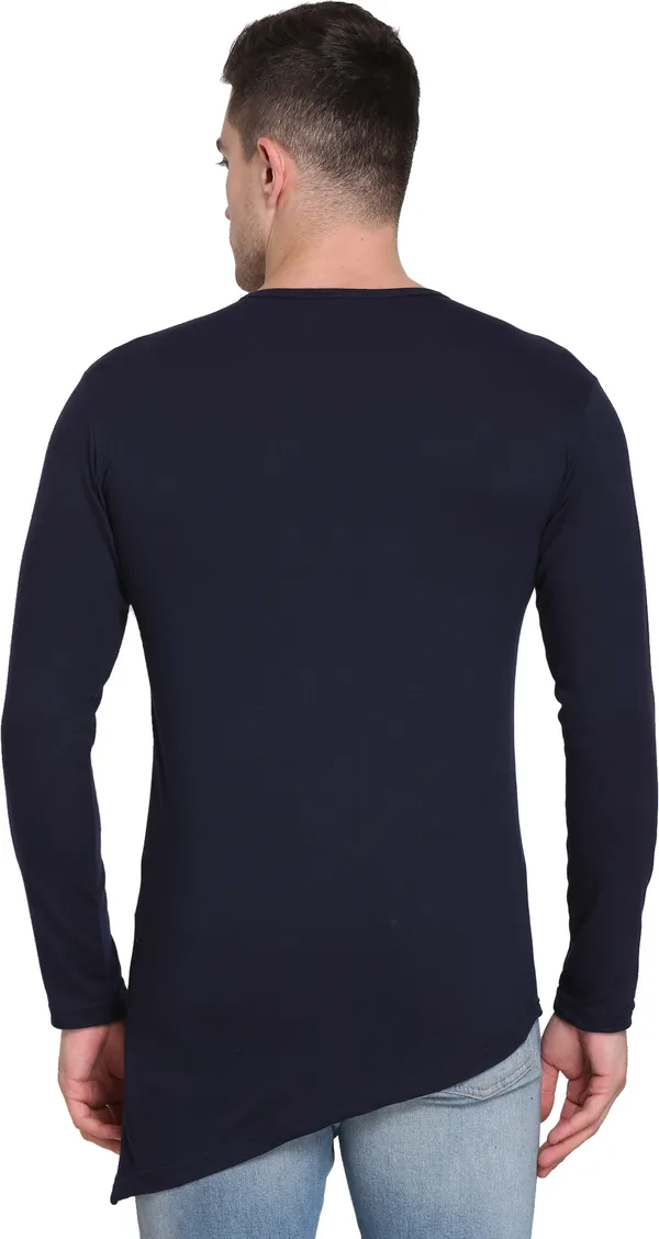 Pack_of_2_White_&_Dark_Blue_Cotton_Blend_Solid_T-Shirt_For_Men