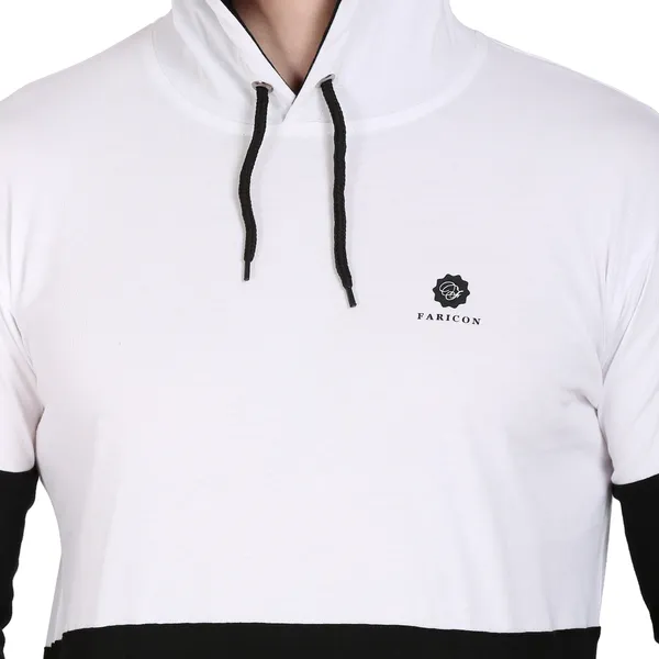 White_&_Black_Cotton_Blend_Solid_T-Shirt_For_Men