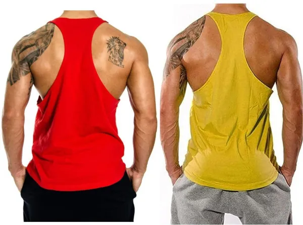 Pack_of_2_Red_&_Yellow_Polyester_Solid_Vest_For_Men