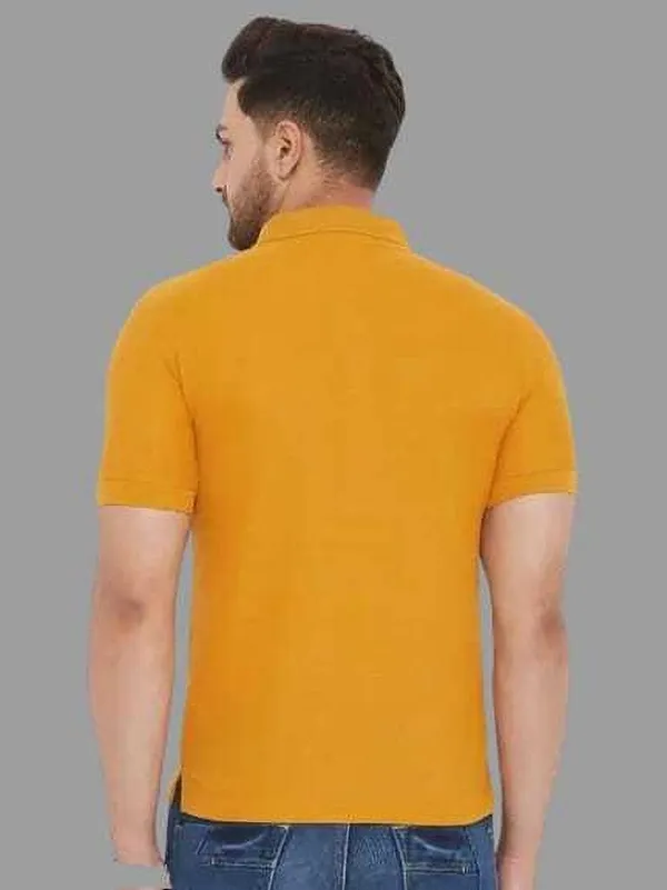 Mustard_Yellow_Cotton_Blend_Solid_T-Shirt_For_Men