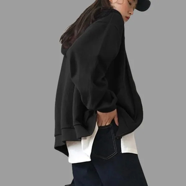 Black_Fleece_Solid_Sweatshirt_For_Women