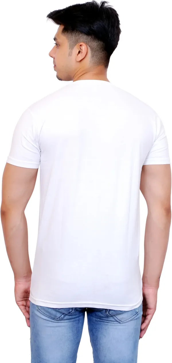 White_Cotton_Blend_Solid_T-Shirt_For_Men