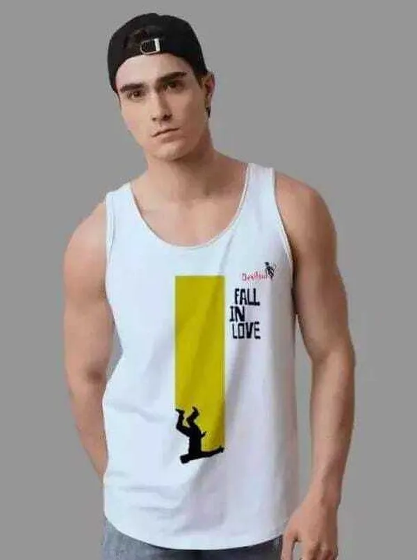 White_Polyester_Printed_Vest_For_Men