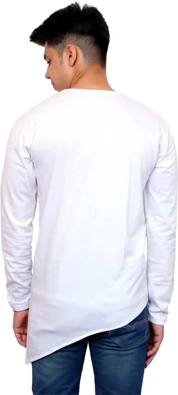 White_Cotton_Blend_Solid_T-Shirt_For_Men