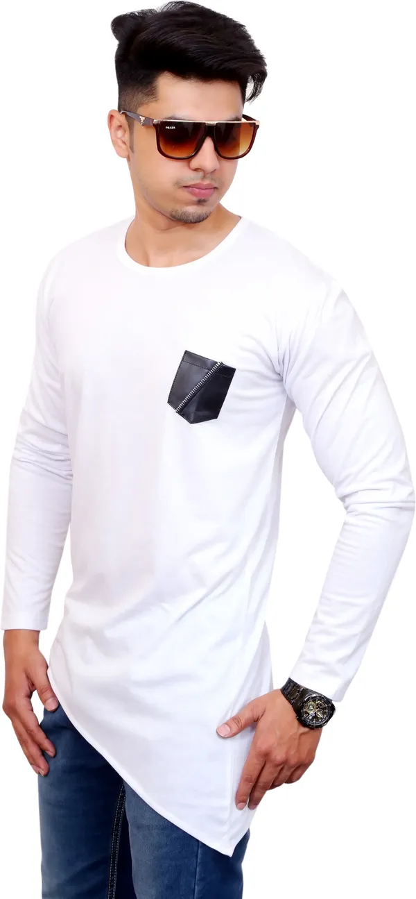 White_Cotton_Blend_Solid_T-Shirt_For_Men