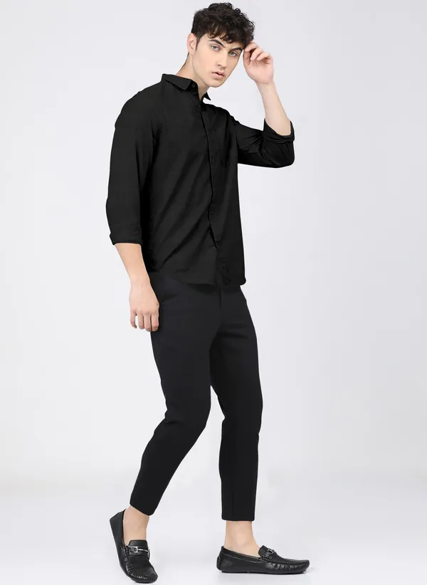 Men_Self_Design_Casual_Black_Shirt