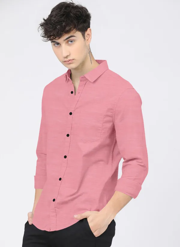 Pink_Men_Self_Design_Casual_Shirt