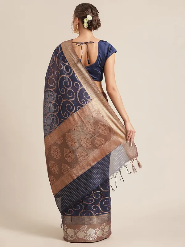 Blue_Masrise_Cotton/Cotton_Banarasi_Sarees_For_Women