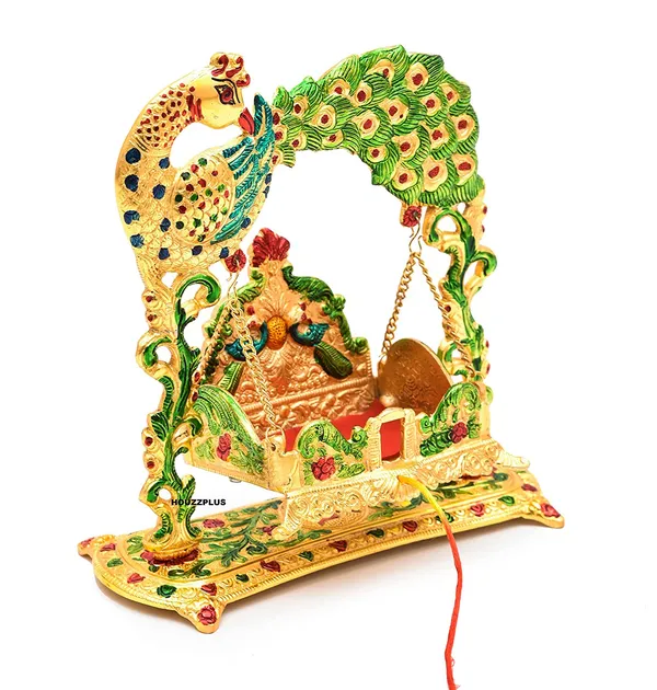 Metal_Laddu_Gopal_Jhulla_Palana_for_Janmastmi_Festive_Gold_Plated_with_Meenakri_Work_for_Your_Home,_Temple_Office,Gift_Article.