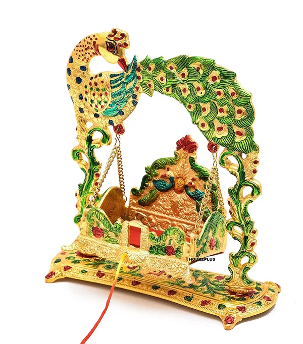 Metal_Laddu_Gopal_Jhulla_Palana_for_Janmastmi_Festive_Gold_Plated_with_Meenakri_Work_for_Your_Home,_Temple_Office,Gift_Article.