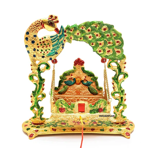 Metal_Laddu_Gopal_Jhulla_Palana_for_Janmastmi_Festive_Gold_Plated_with_Meenakri_Work_for_Your_Home,_Temple_Office,Gift_Article.