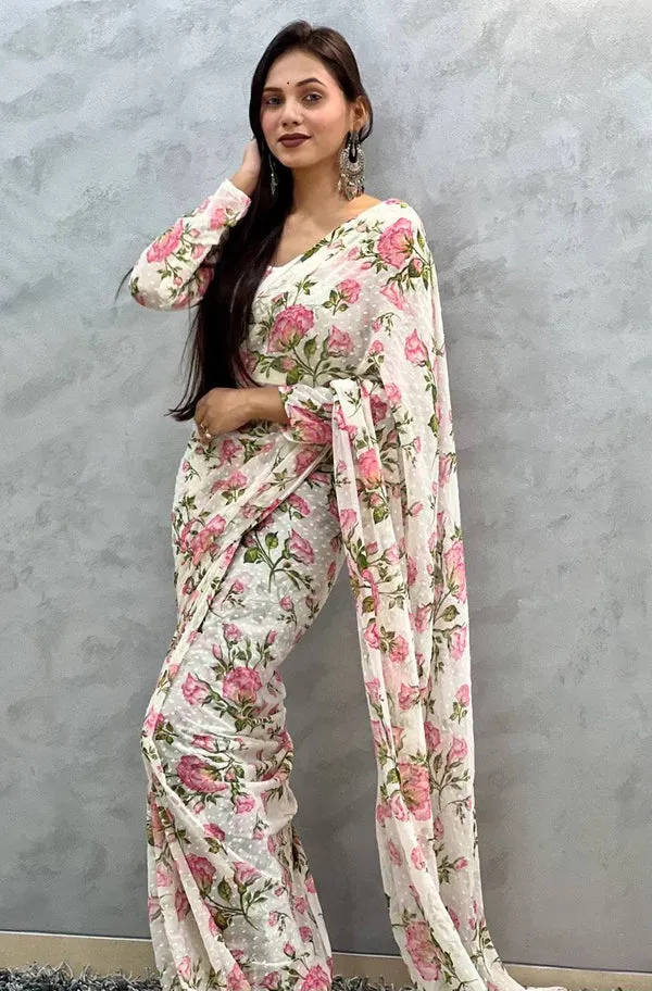 WHITE_TRENDY_GEORGETTE_SAREE_READY_TO_WEAR_1_MINUTE