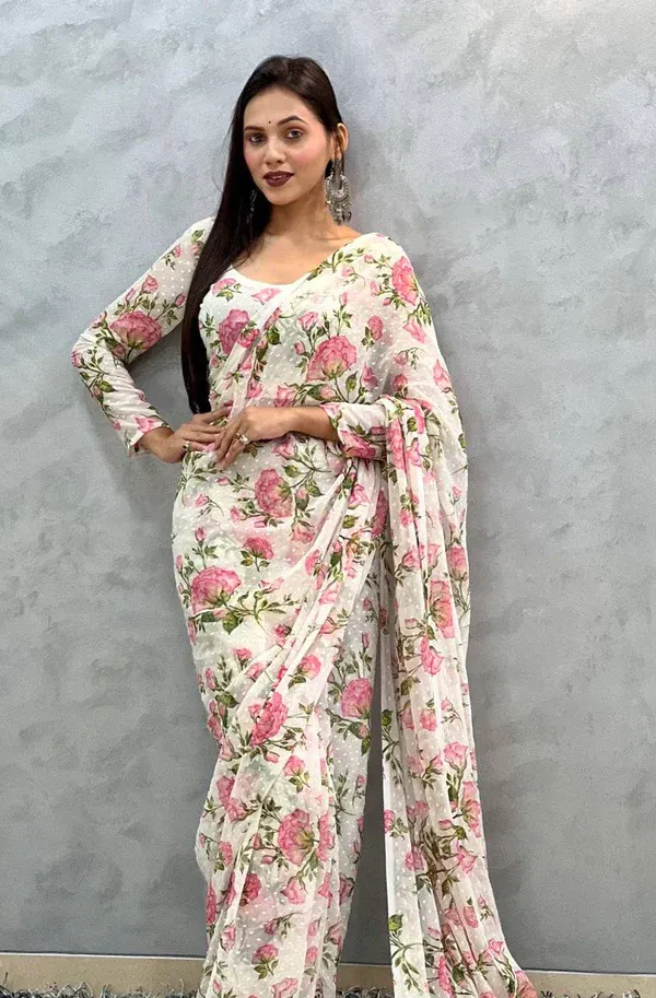 WHITE_TRENDY_GEORGETTE_SAREE_READY_TO_WEAR_1_MINUTE