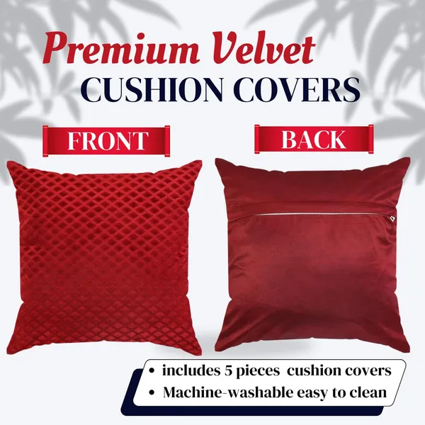 Soft_Velvet_Cushion_Covers_-_16_X_16_Inch,_Set_of_5,_Red