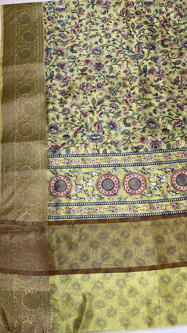 Humairah_Presents_Yellow_Warm_Silk_Floral_Digital_Print_Tilfi_Jaal_Copper_Zari_Border_Banarasi_Saree_with_Floral_Print_Booti_Yellow_Blouse