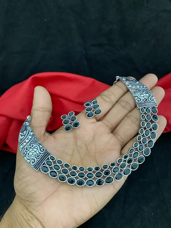 Fabulous_Silver_Plated__Black_Set