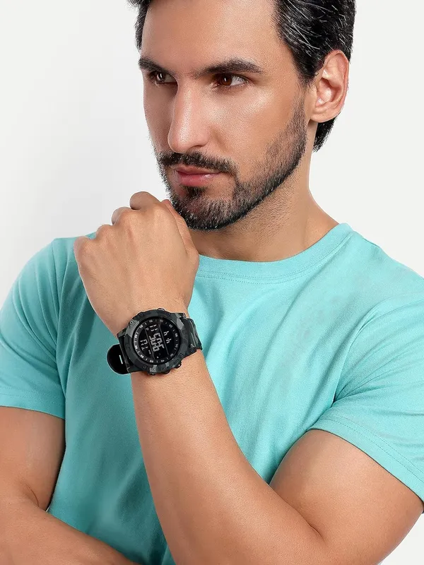 Olive_Green_Pu_Strap_Sports_Digital_Men_Wrist_Watch_|_Black_Dial