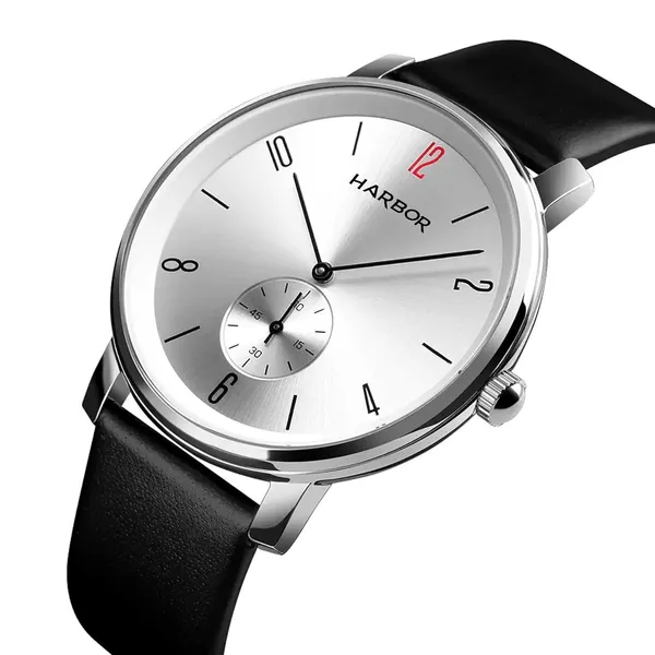 Silver_Leather_Black_Wrist_Watch_For_Men_|_Slim_Analog