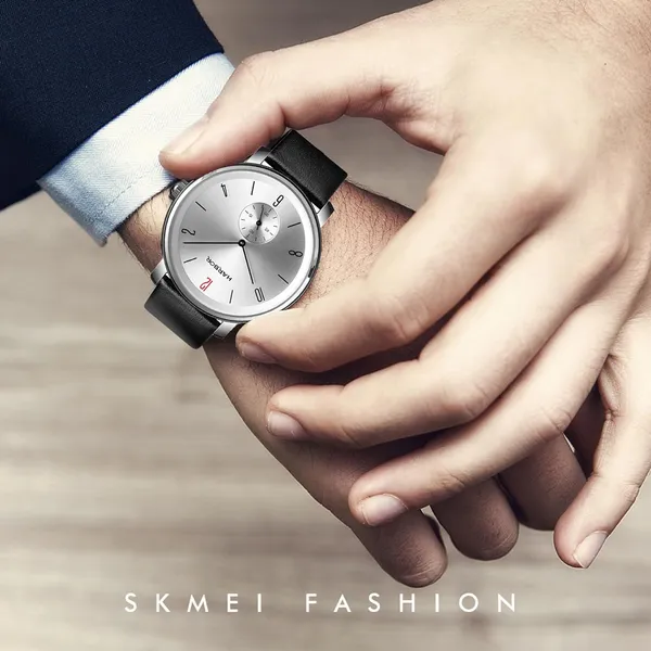 Silver_Leather_Black_Wrist_Watch_For_Men_|_Slim_Analog