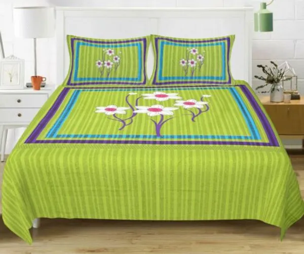 Jaipuri_Prints_Cotton_Double_Bedsheet_(Green)