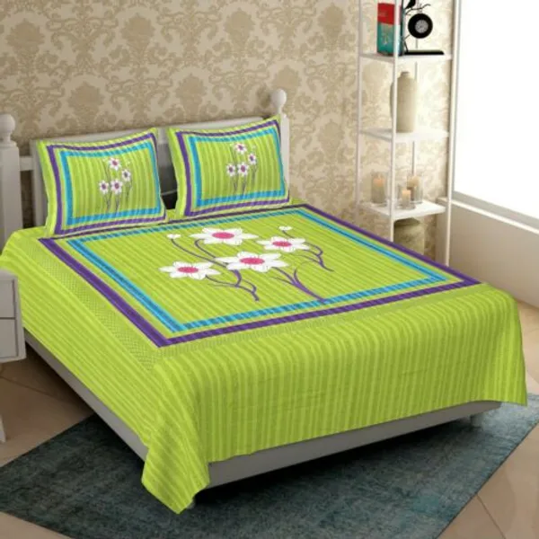 Jaipuri_Prints_Cotton_Double_Bedsheet_(Green)