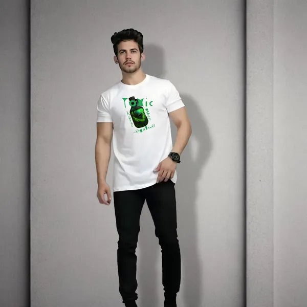 White_Printed_Half_Sleeve_Cotton_T-Shirt_For_Men