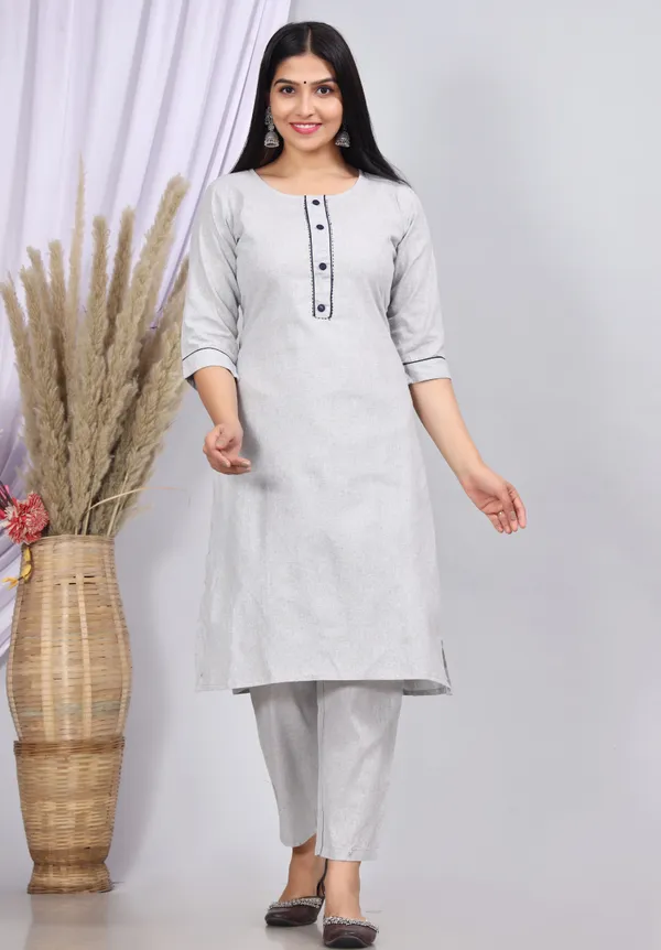 Grey_Cotton_Rayon_Printed_Casual_Wear_Kurta_&_Pant_For_Women
