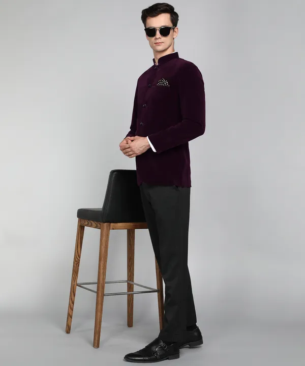 Purple_Velvet_Solid_Bandhgala