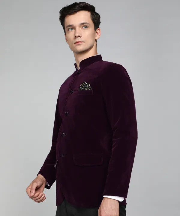 Purple_Velvet_Solid_Bandhgala