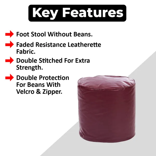 Maroon_Footstool_Bean_Bag_Cover_Without_Beans