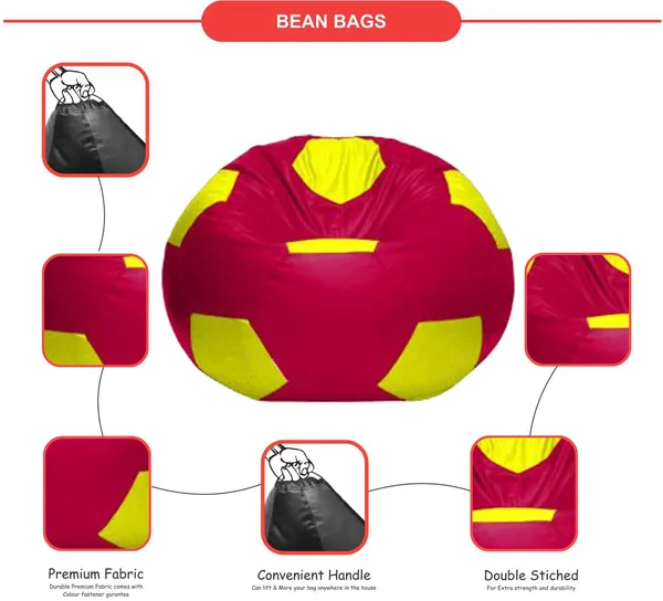 Pink_And_Yellow_Football_Xxxl_Bean_Bag_Cover_Without_Beans