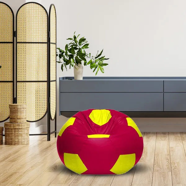 Pink_And_Yellow_Football_Xxxl_Bean_Bag_Cover_Without_Beans