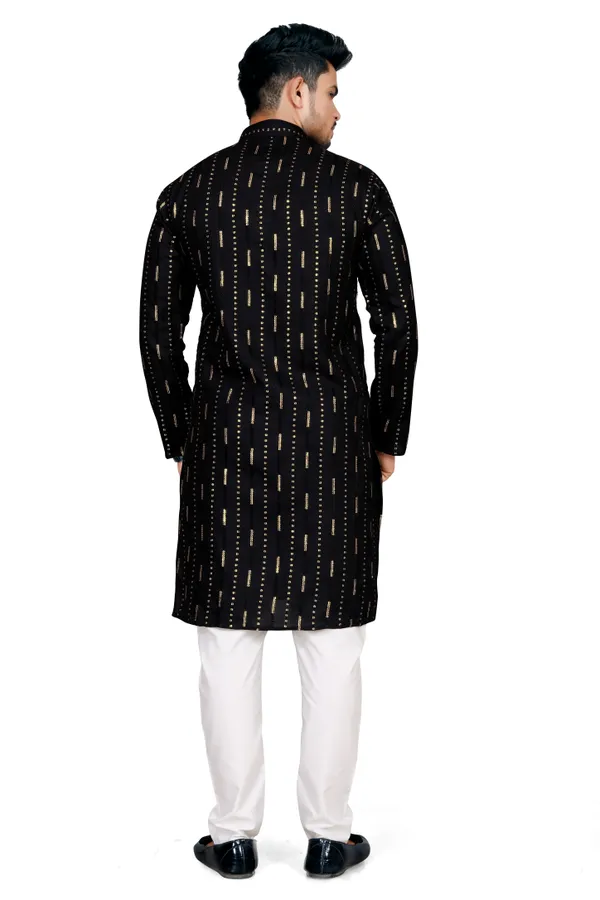 Foxy_Black_Cotton_With_Sequence_&_thread_Work_Kurta_Sets