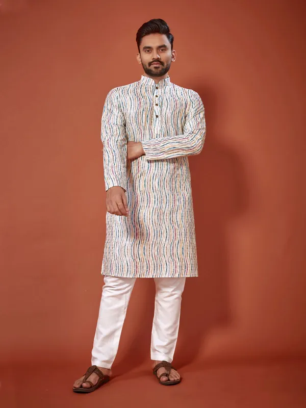 Foxy_Cotton_Lucknowi_Digital_Print_Kurta_Sets_For_men